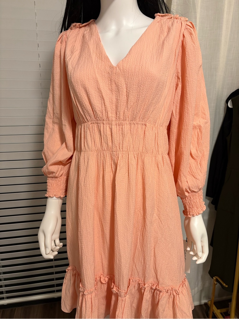 Calvin Klein Textured Peach Dress – NWT (New With Tags) - Picture 2 of 10
